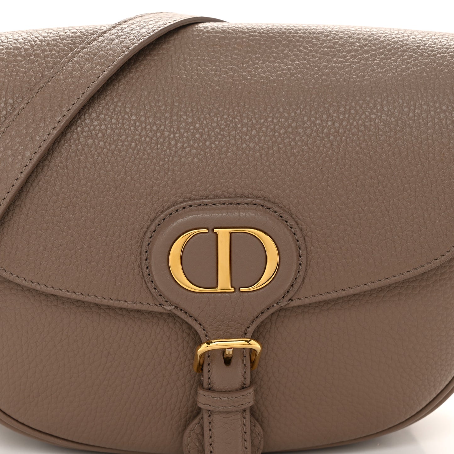 Grained Calfskin Medium Bobby Flap Warm Taupe