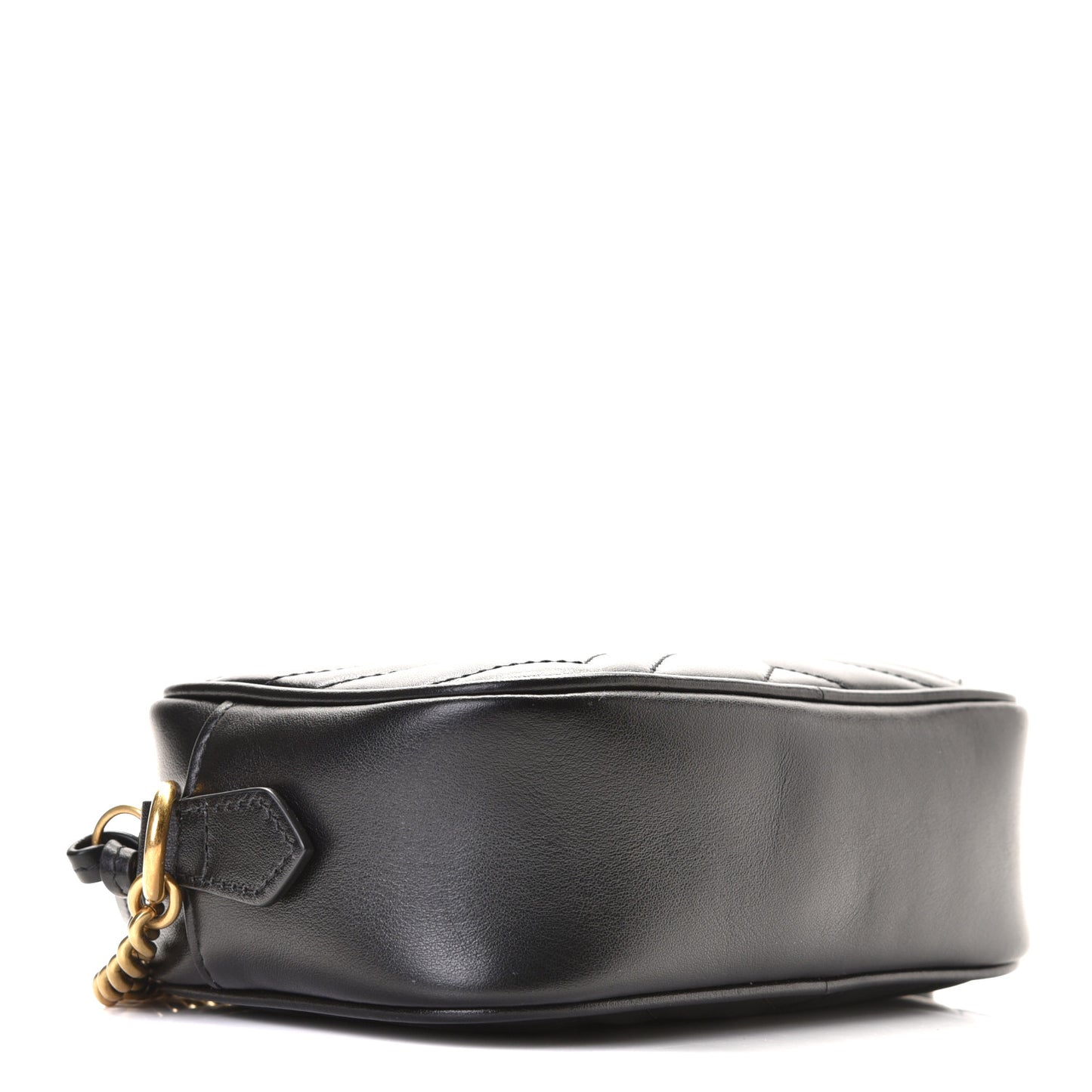 Calfskin Matelasse Mini GG Marmont Chain Shoulder Bag Black