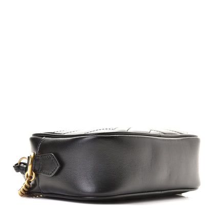 Gucci Calfskin Matelasse Mini GG Marmont Chain Shoulder Bag Black 3 of 10