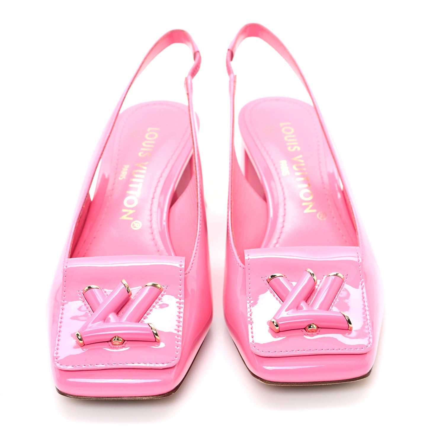 Patent Calfskin Shake Slingback Pumps 37.5 Pink 35 Pink