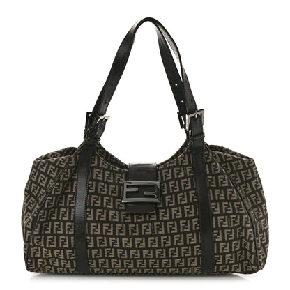 Fendi Zucchino Vitello Shoulder Bag Testa di Moro Beige 1 of 11