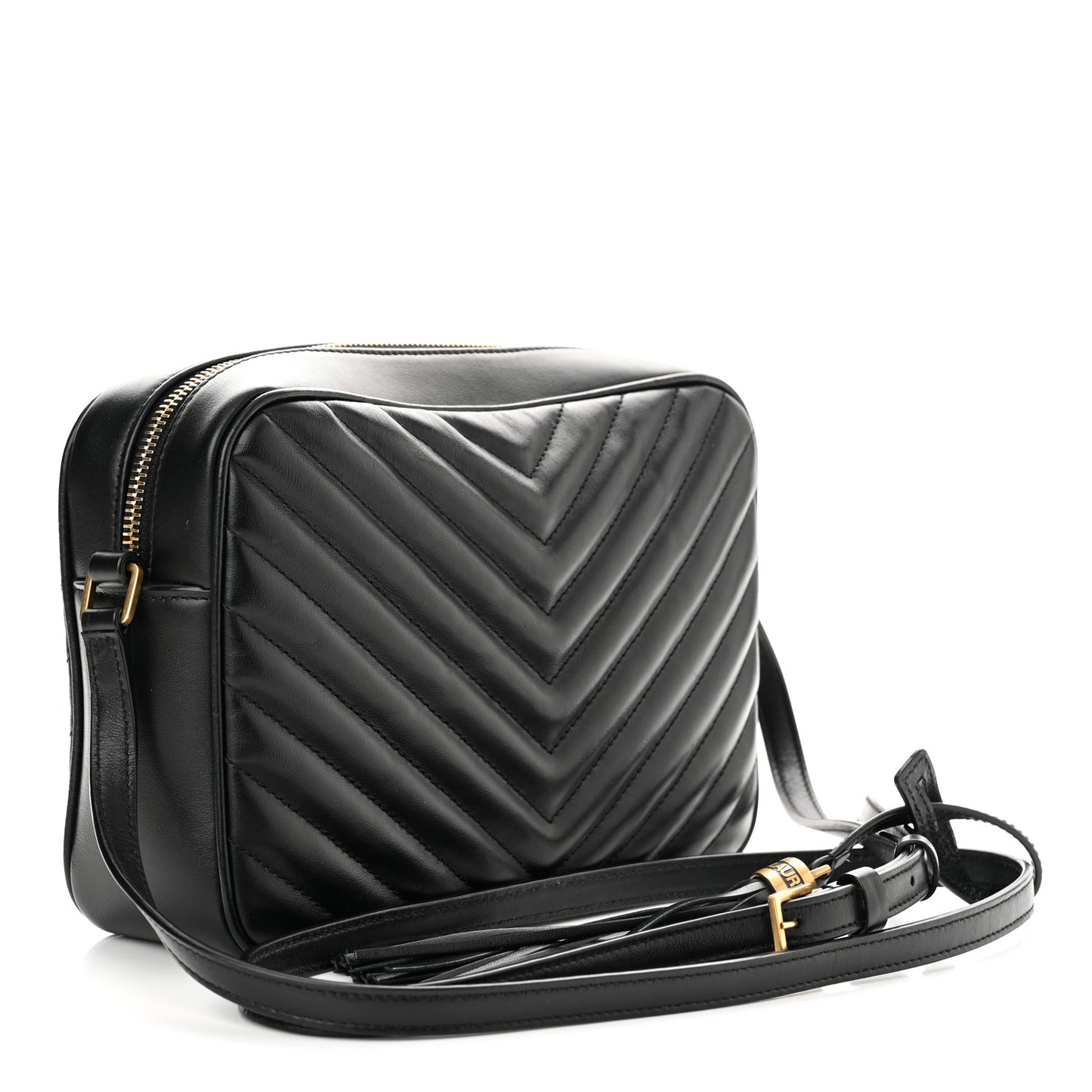 Calfskin Matelasse Monogram Lou Camera Bag Black