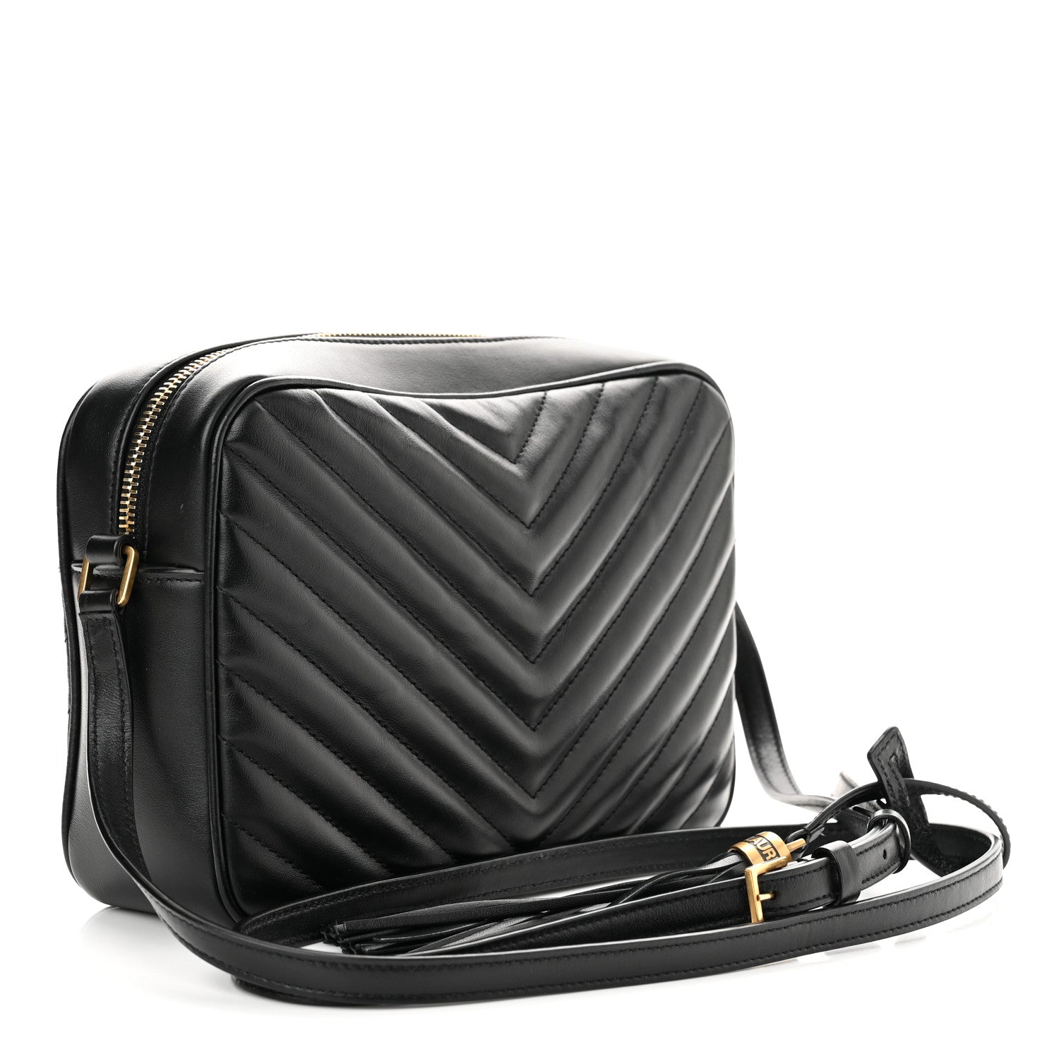 Saint Laurent Calfskin Matelasse Monogram Lou Camera Bag Black 3 of 11