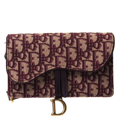 Christian Dior Oblique Saddle Belt Bag Bordeaux 1 of 8