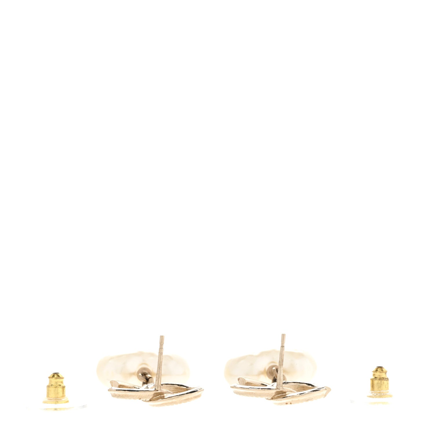 Chanel Pearl CC Heart Drop Earrings Gold 3 of 5