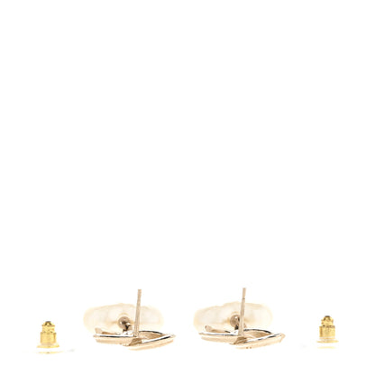 Chanel Pearl CC Heart Drop Earrings Gold 3 of 5