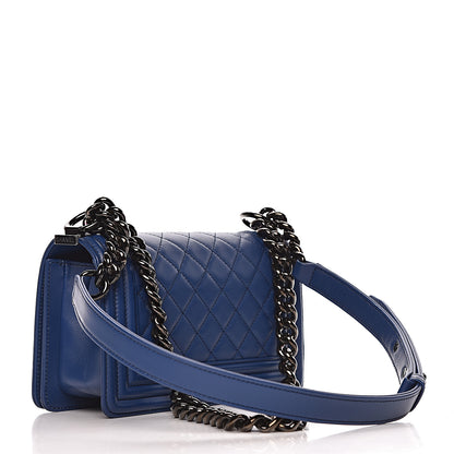 Chanel Calfskin Quilted Small Boy Flap Blue 3 of 12