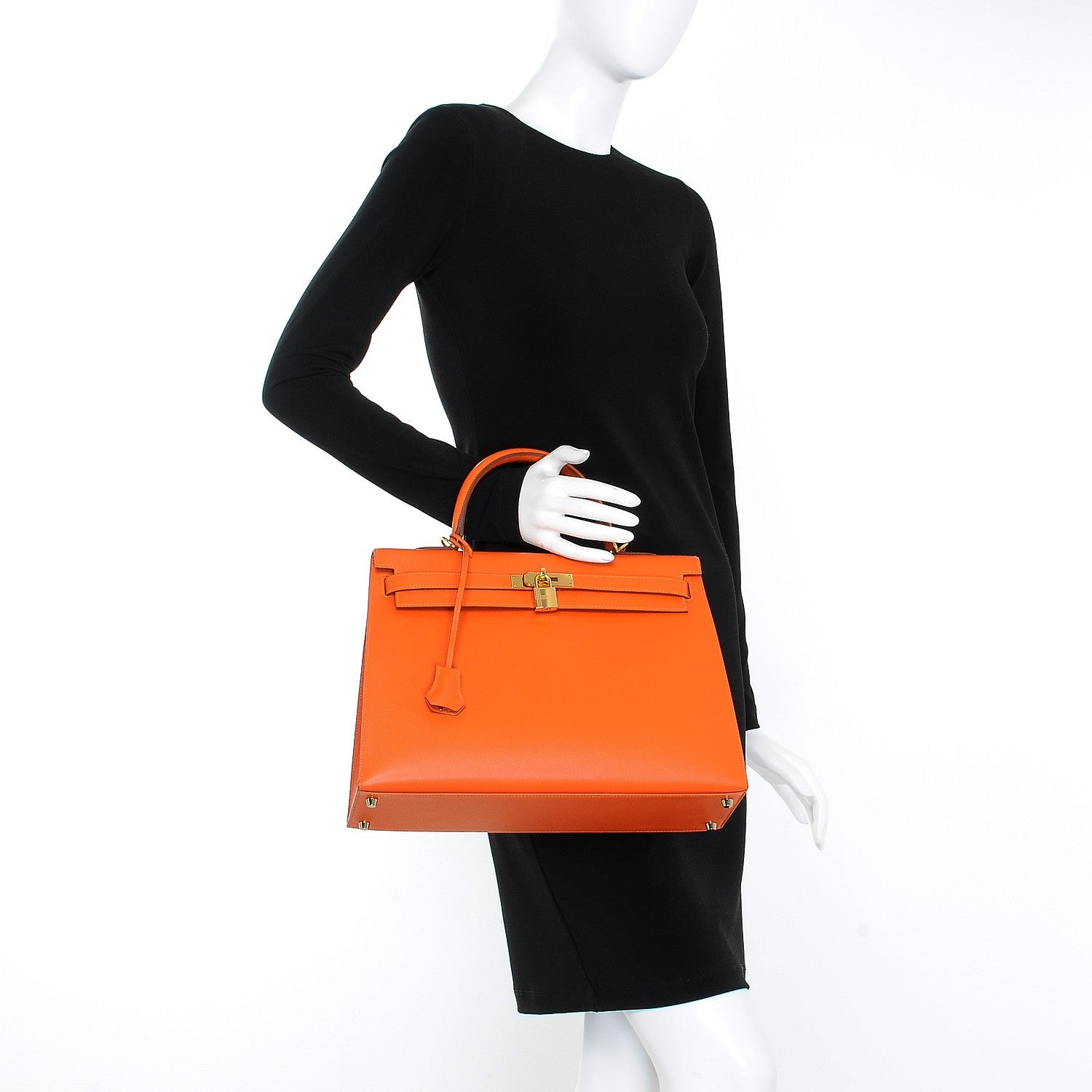 Hermes Epsom Kelly Sellier 35 Orange 3 of 37