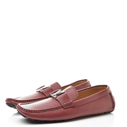 Louis Vuitton Calfskin Mens Monte Carlo Car Shoe Moccasin Loafers 10.5 Red 3 of 9