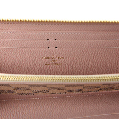 Louis Vuitton Damier Azur Studded Clemence Wallet Rose Ballerine 8 of 10