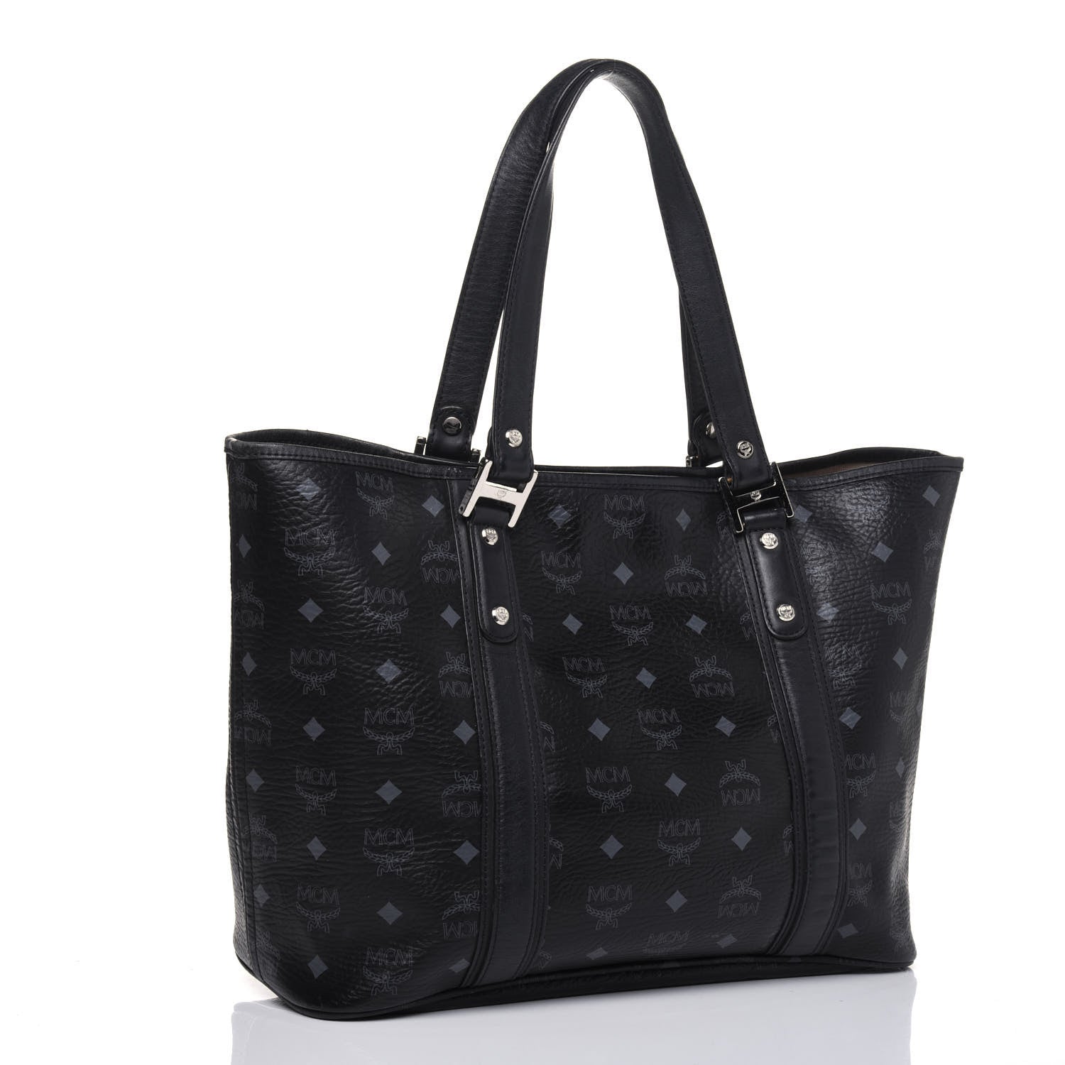 MCM Visetos Shopping Tote Black 3 of 29