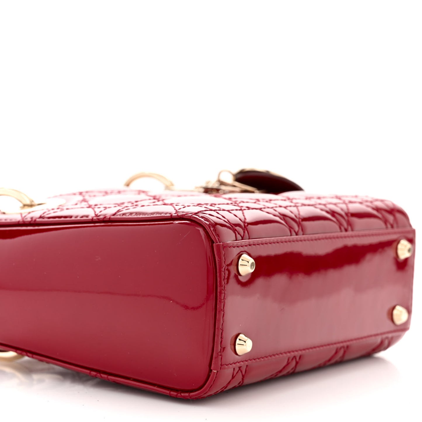 Patent Cannage Mini Lady Dior Red