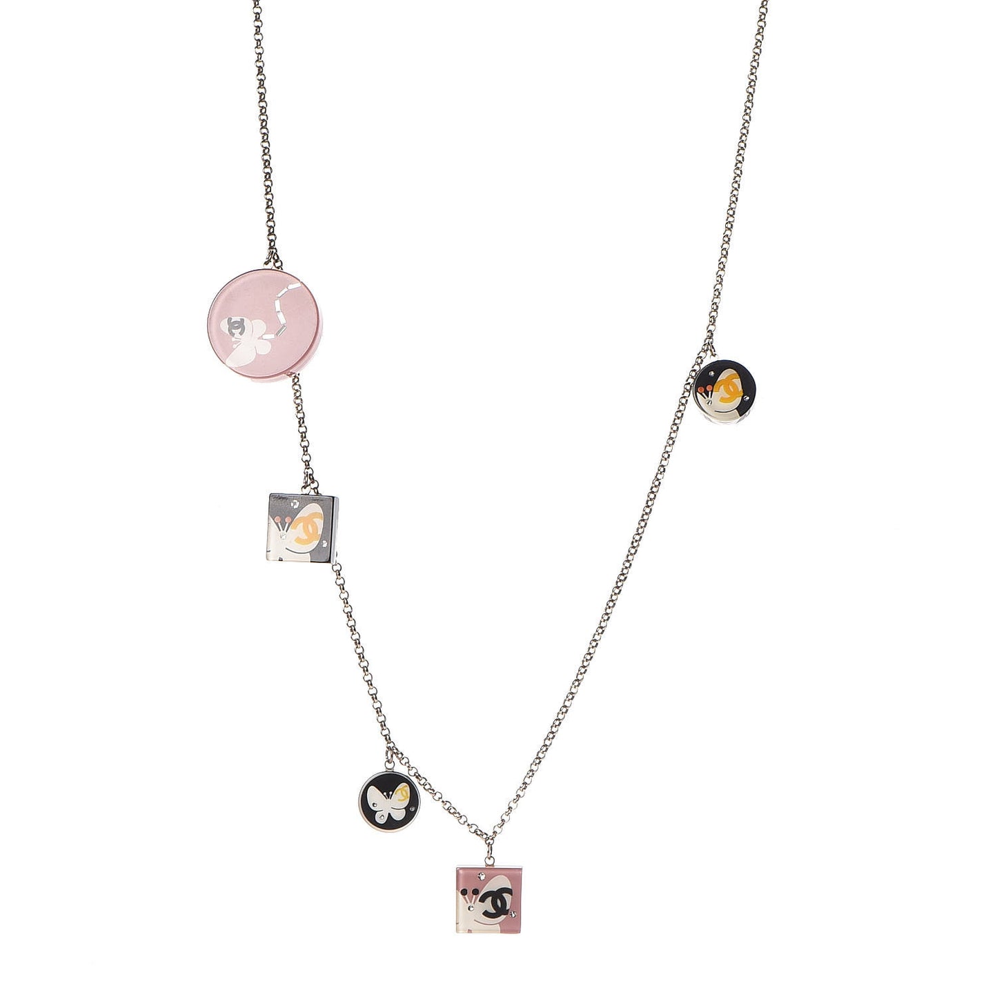 Crystal Resin Butterfly CC Necklace Gold