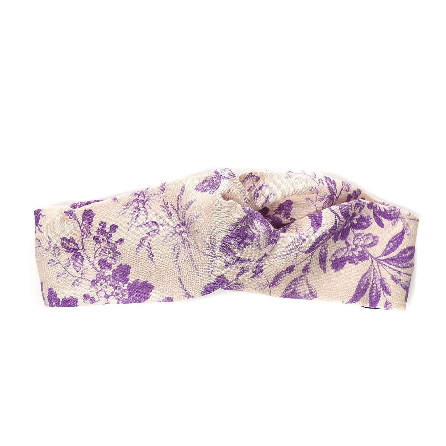 Linen Herbarium Print Headband Purple