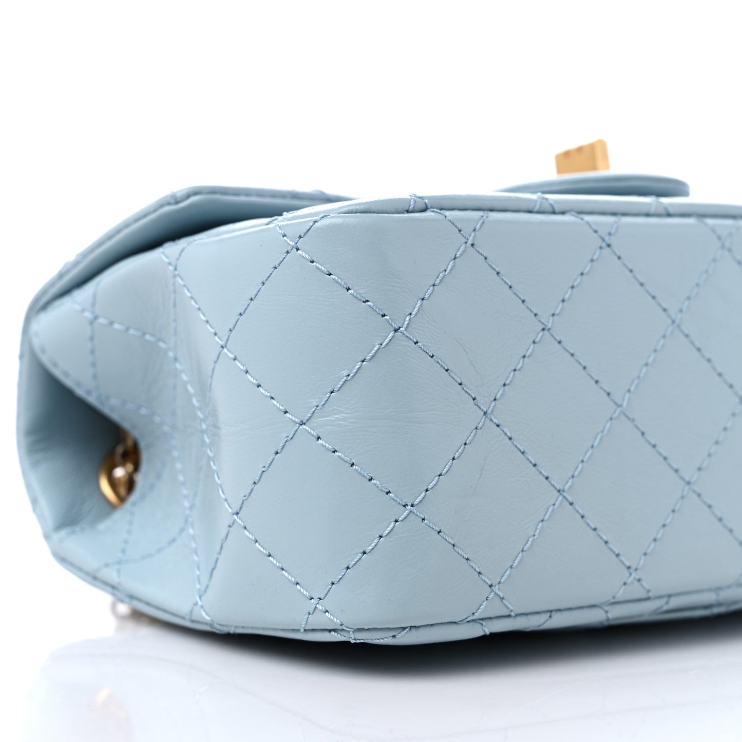 Aged Calfskin Quilted 2.55 Reissue Mini Flap Blue