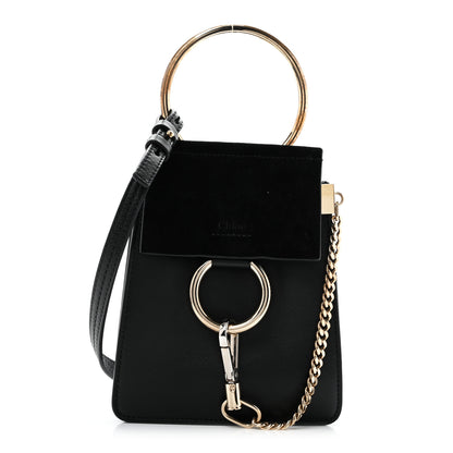 Chloe Suede Calfskin Mini Faye Bracelet Bag Black 1 of 16