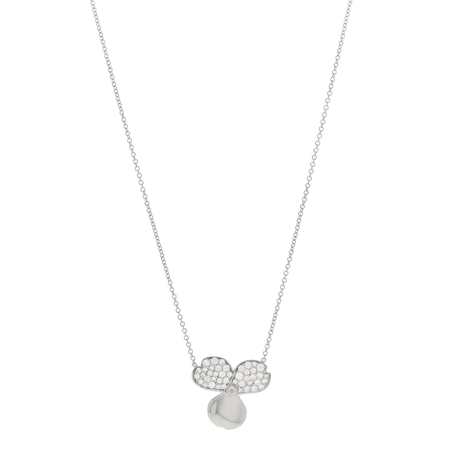 Tiffany Platinum Diamond Paper Flowers Pendant Necklace 2 of 10
