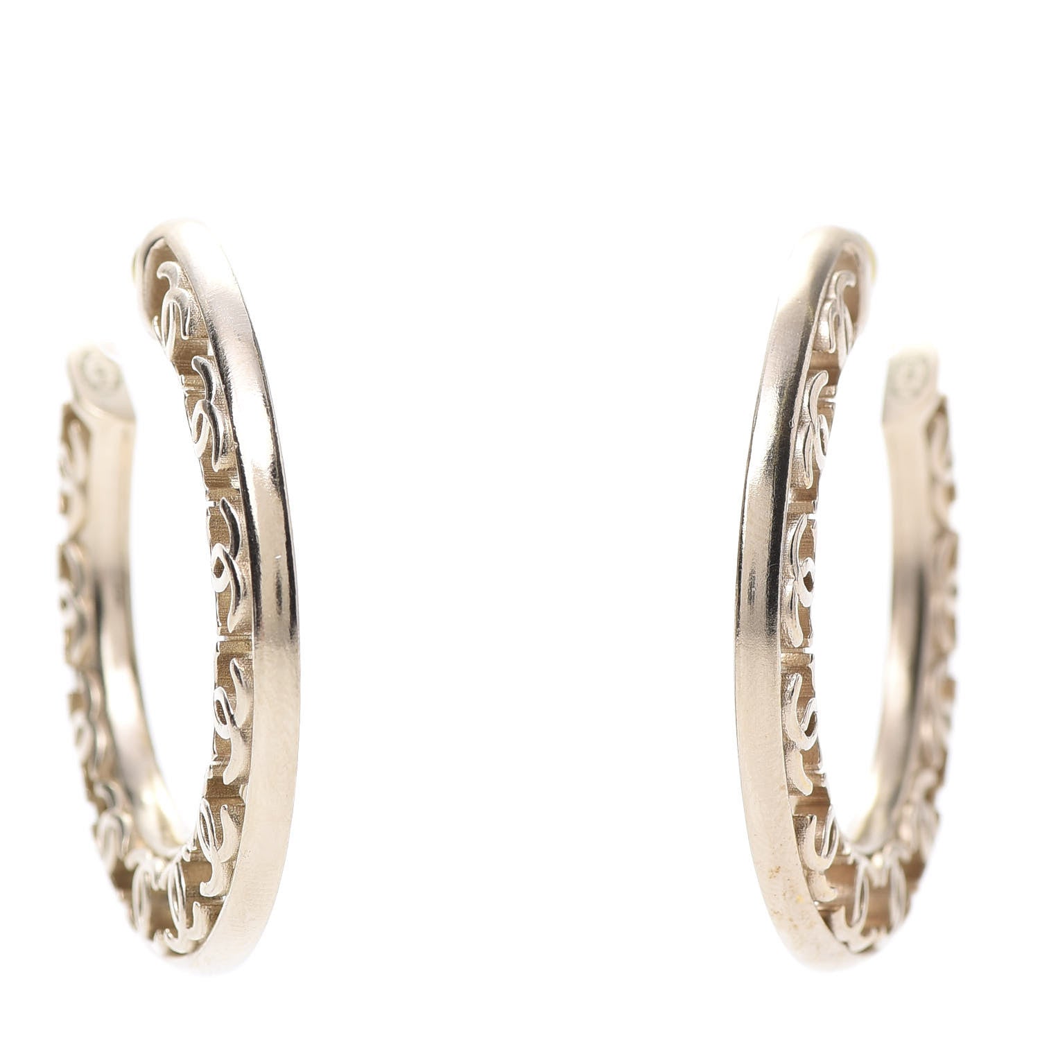 Chanel CC Hoop Earrings Gold 1 of 6