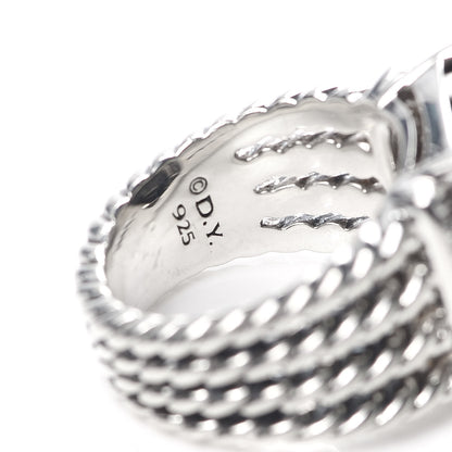 David Yurman Sterling Silver Diamond Black Onyx 16mm Wheaton Ring 51 5.75 5 of 5