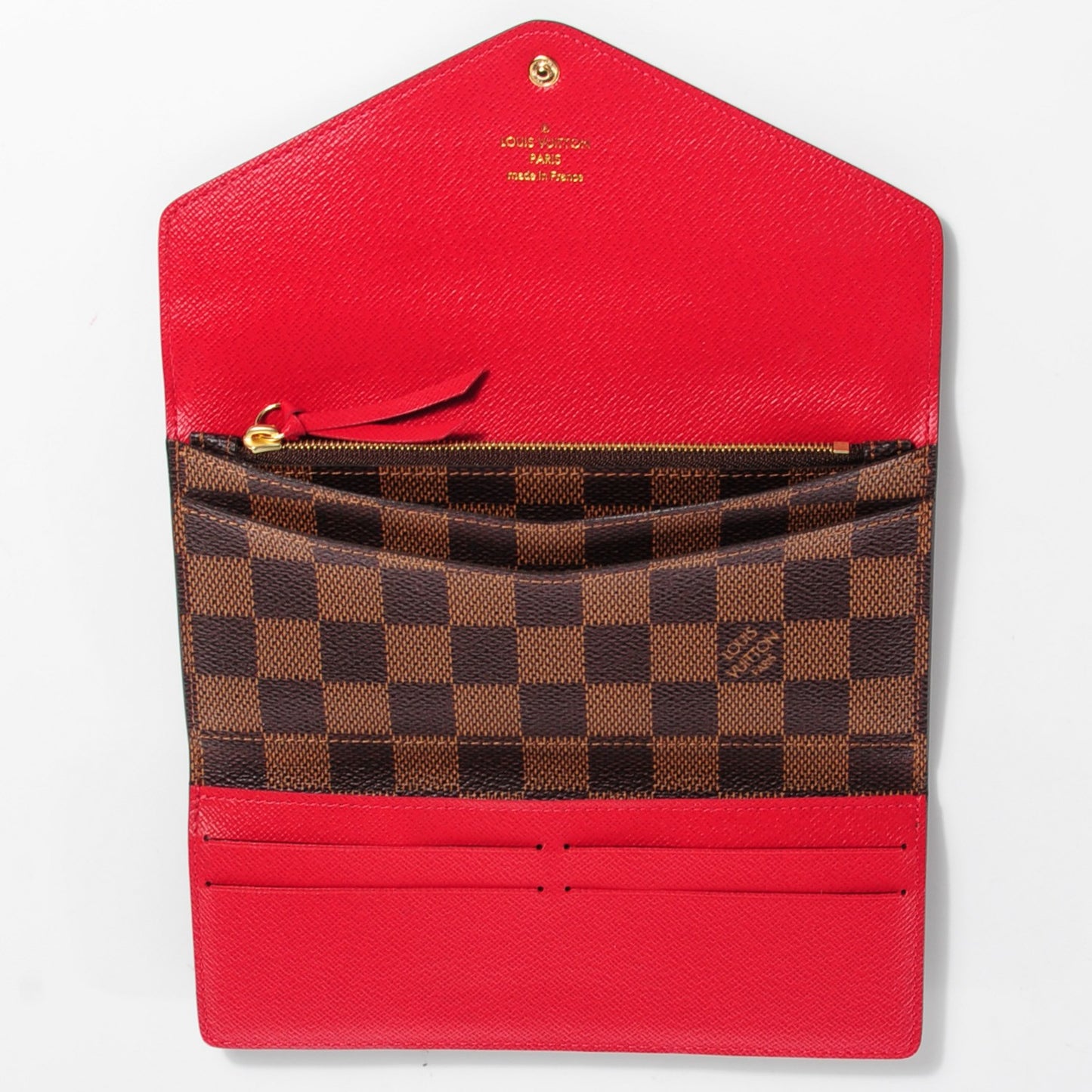 Damier Ebene Josephine Wallet Red