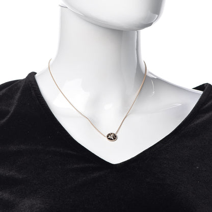 Christian Dior 18K Rose Gold Diamond Black Onyx Rose Des Vents Necklace 2 of 7