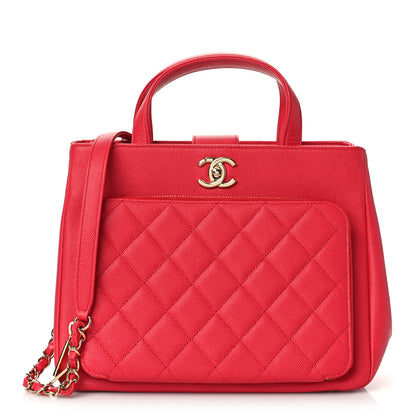 Chanel Caviar Quilted Small Business Affinity Shopping Bag Red 1 of 9