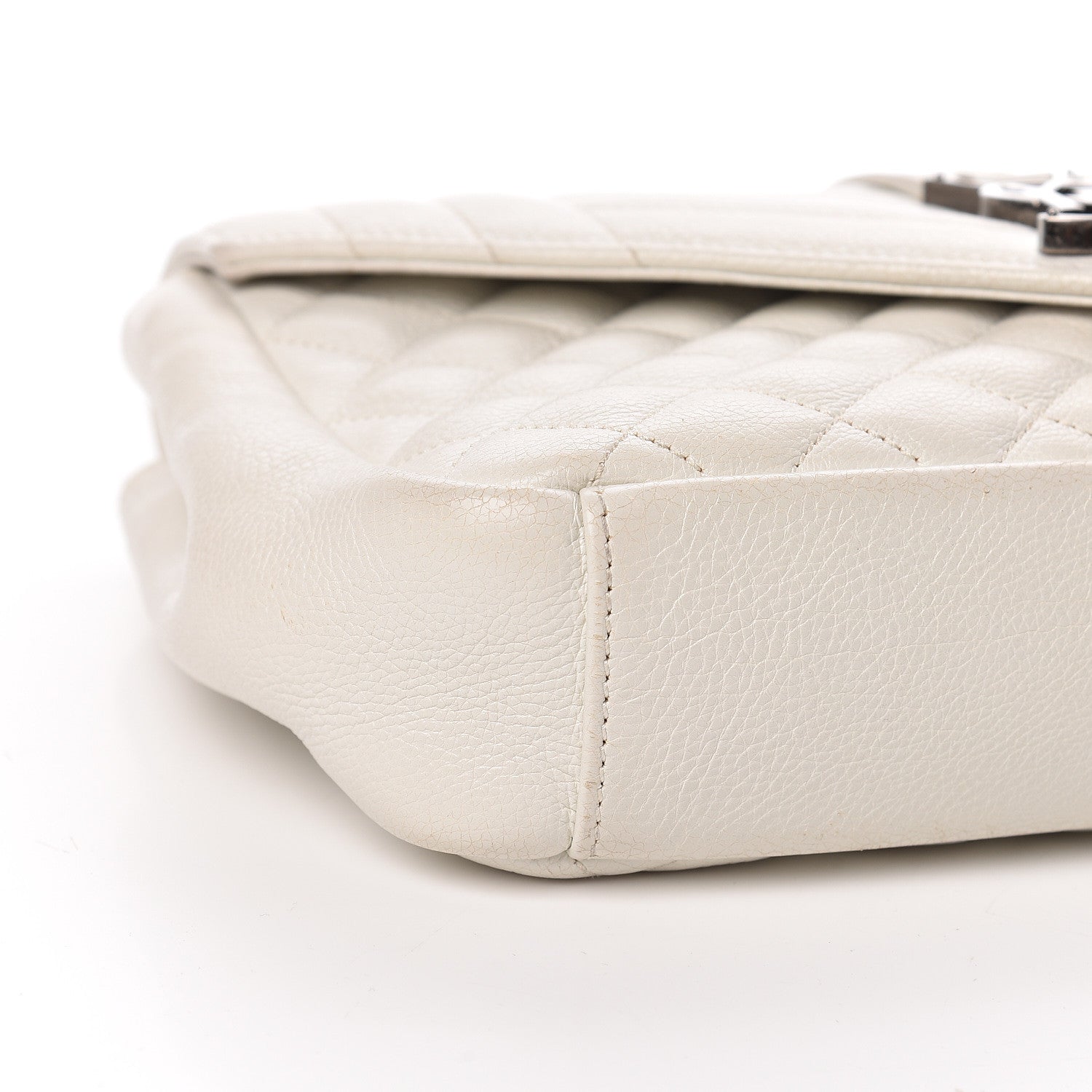 Saint Laurent Sheepskin Medium Tri-Quilt College Monogram Satchel Porcellana 8 of 12