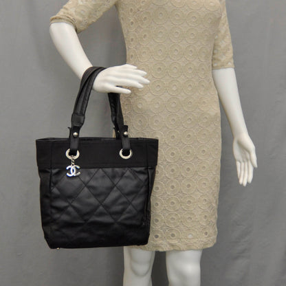 Chanel Coated Canvas Paris Biarritz Tote Black 2 of 8