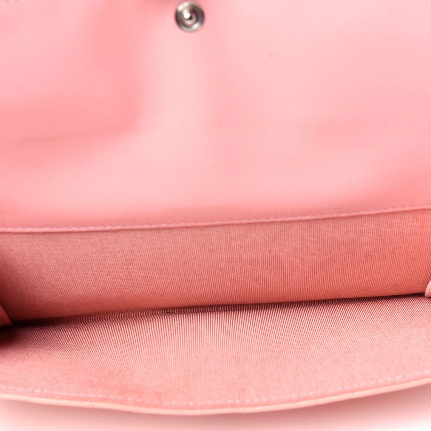 Patent Calfskin Quilted Flap Wallet Pink