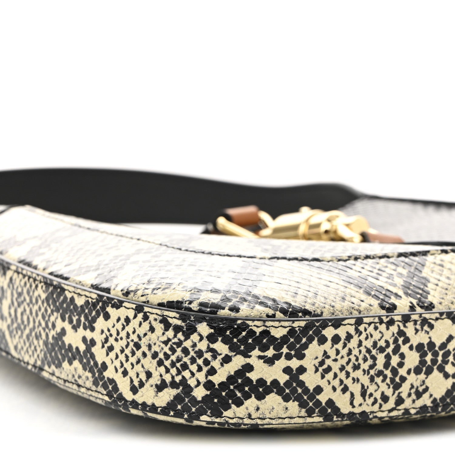 Gucci Snakeskin Small Jackie 1961 Hobo Black Beige 9 of 10
