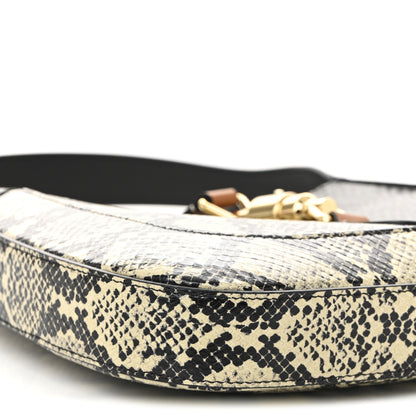 Gucci Snakeskin Small Jackie 1961 Hobo Black Beige 9 of 10