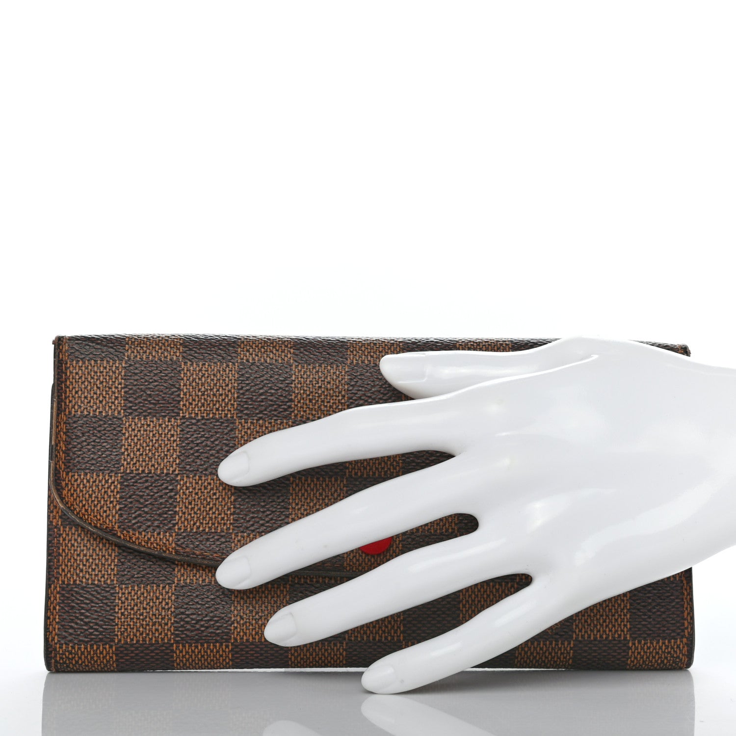 Louis Vuitton Damier Ebene Emilie Wallet Red 2 of 8