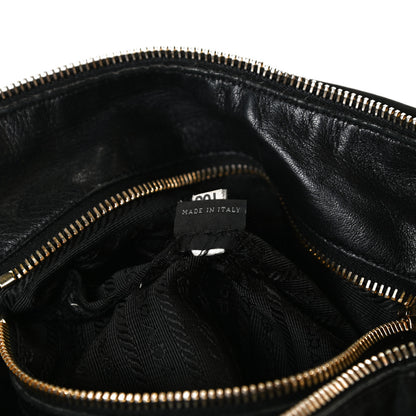 Prada Tessuto Nylon Jacquard Logo Aviator Satchel Black 7 of 17