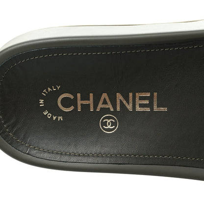 Chanel Canvas Chain Flat Sandals 37 Khaki 7 of 7