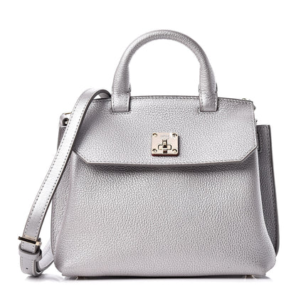 MCM Metallic Grained Calfskin Mini Milla Crossbody Silver 1 of 11