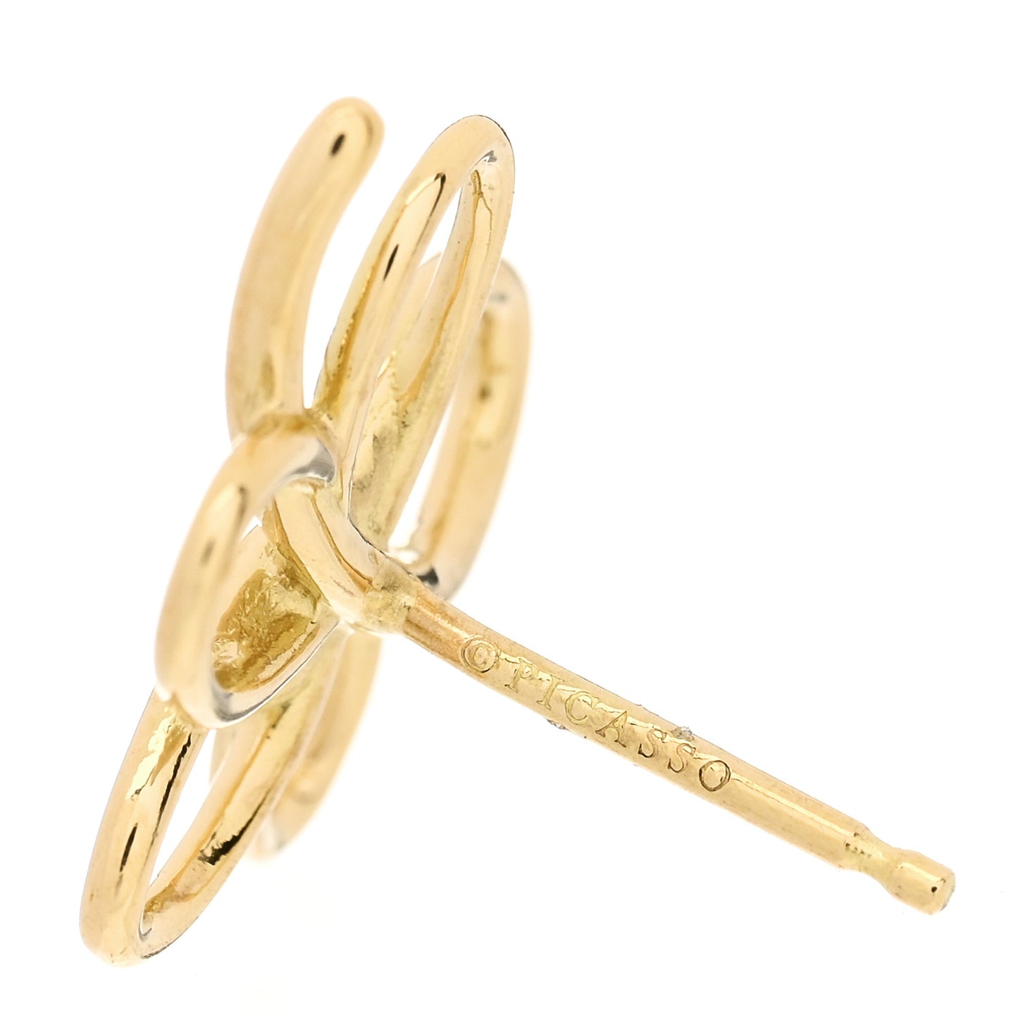18K Yellow Gold Flower Stud Earrings
