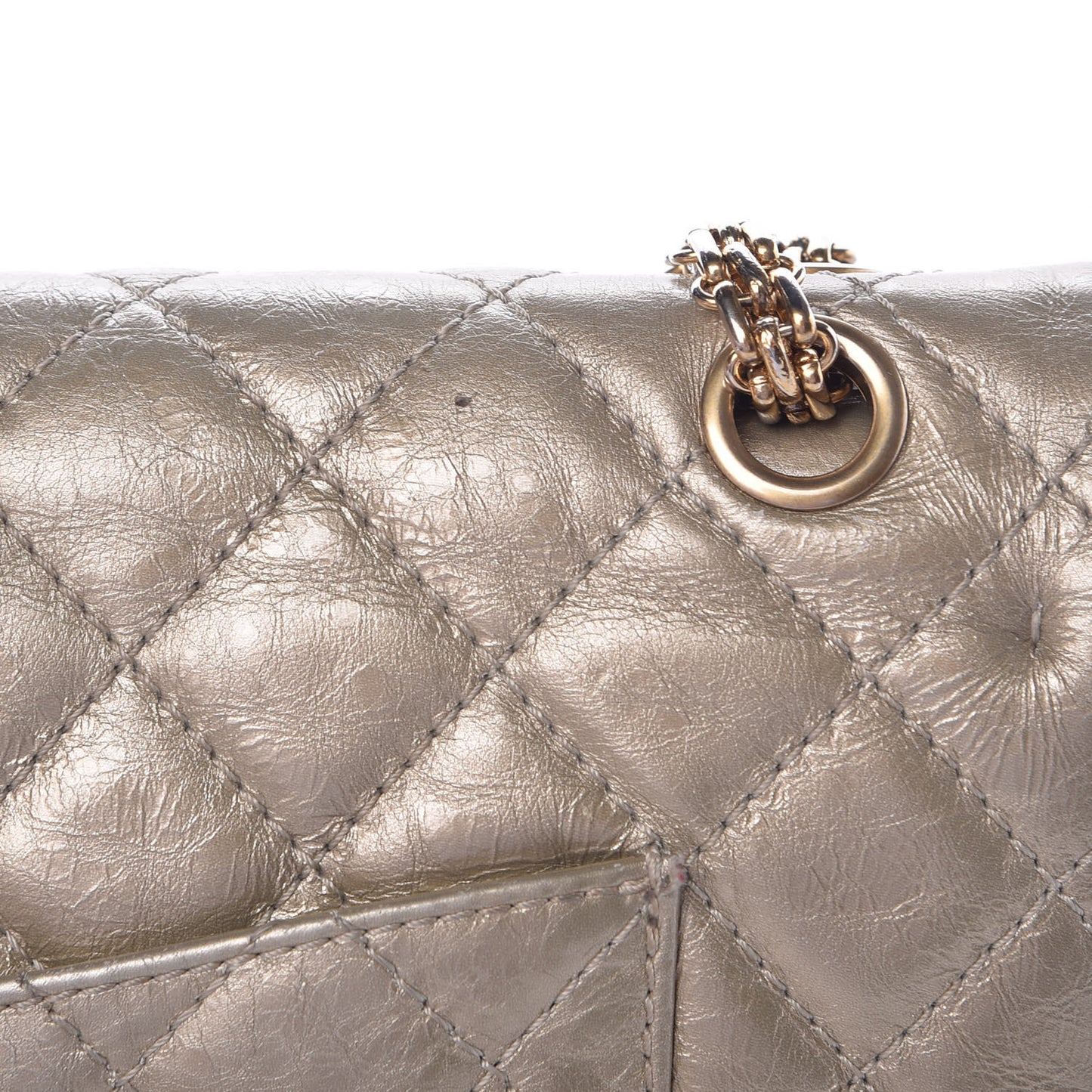 Metallic Aged Calfskin Quilted 2.55 Reissue 226 Flap Gold