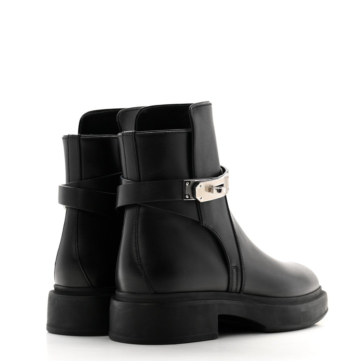 Hermes Calfskin Veo Ankle Boots 35 Black 4 of 9