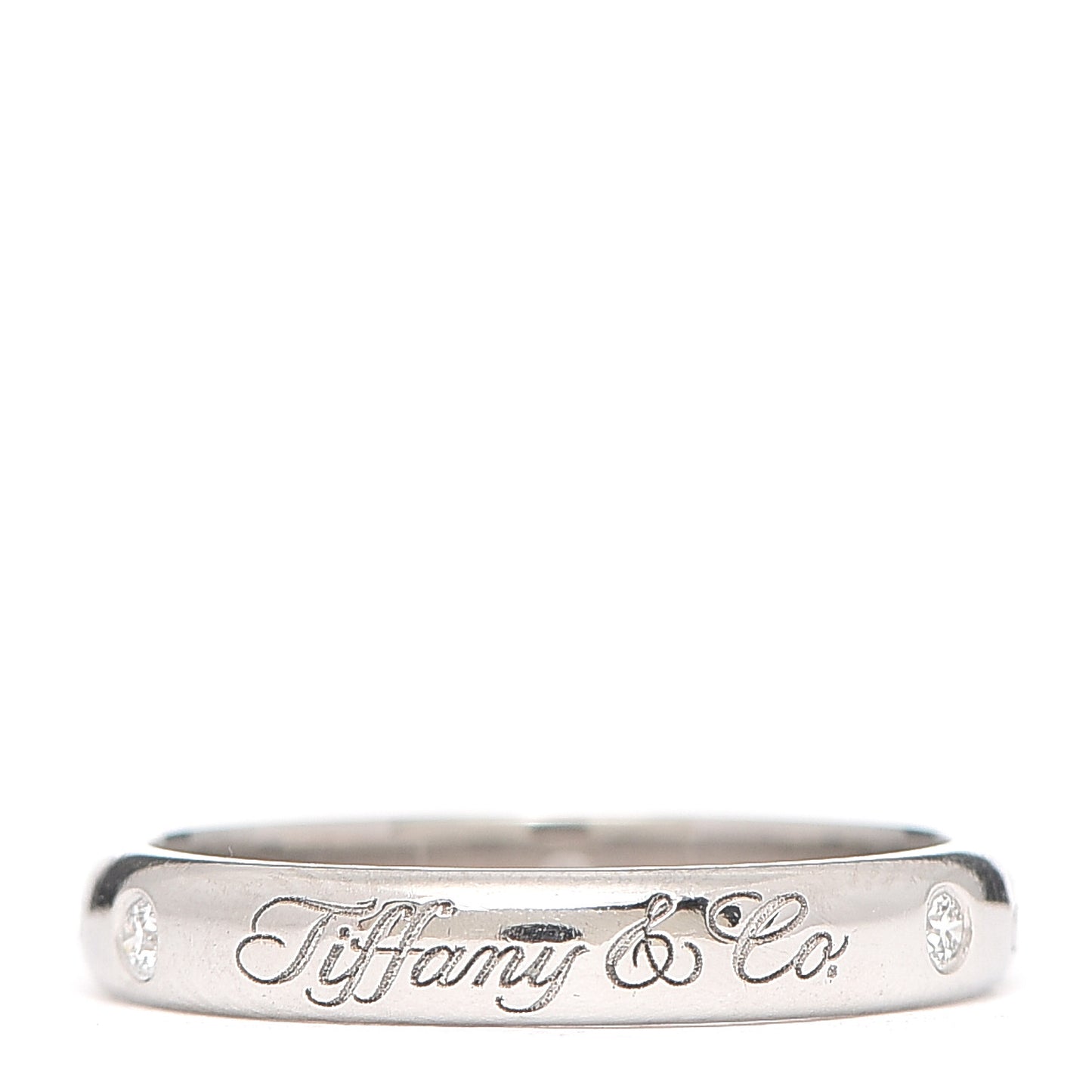 Platinum Diamond Logo Band Ring 50 5.25