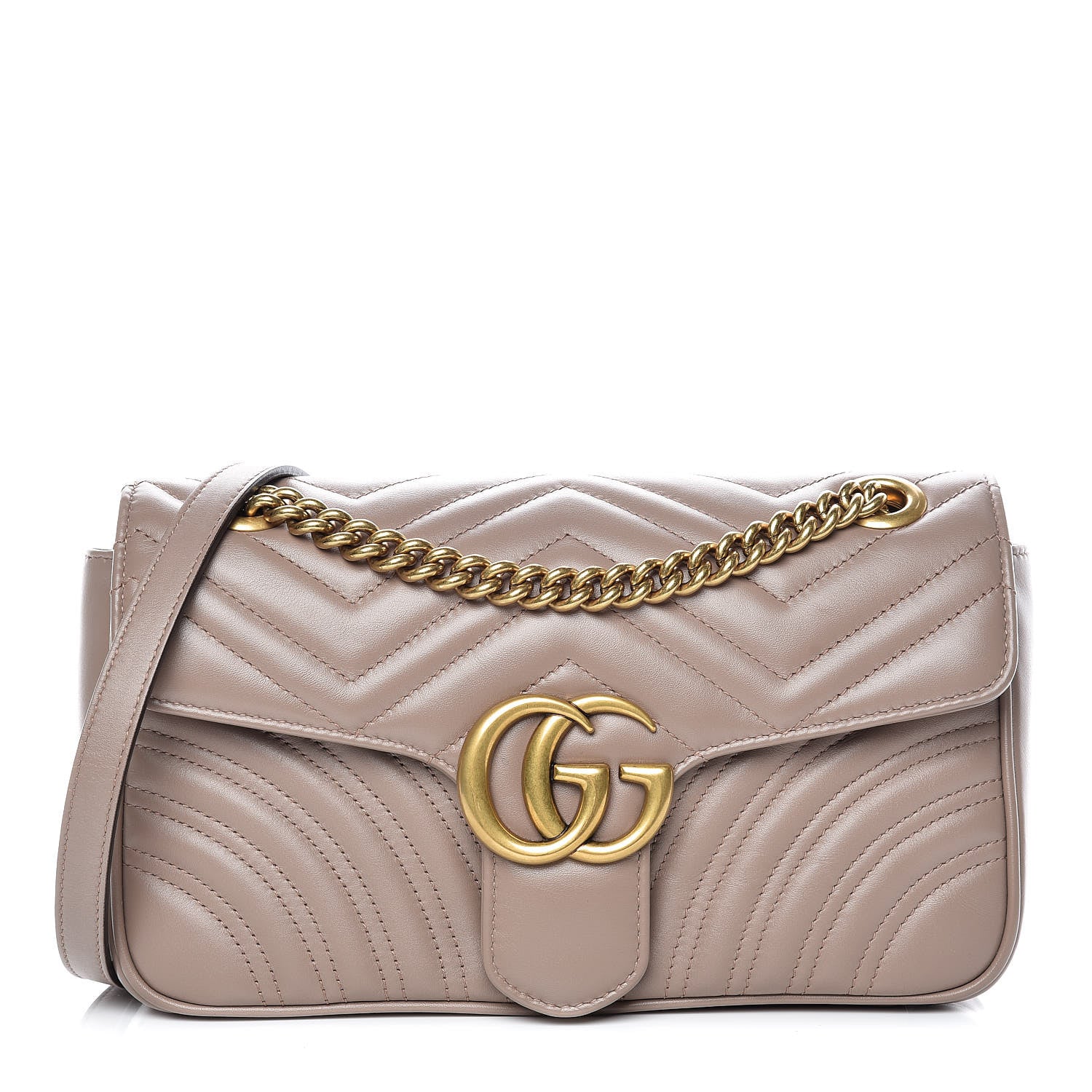 Gucci Calfskin Matelasse Small GG Marmont Shoulder Bag Porcelain Rose 1 of 10