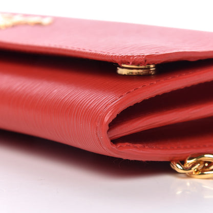Prada Vitello Move Metal Oro Chain Wallet Lacca 9 of 9