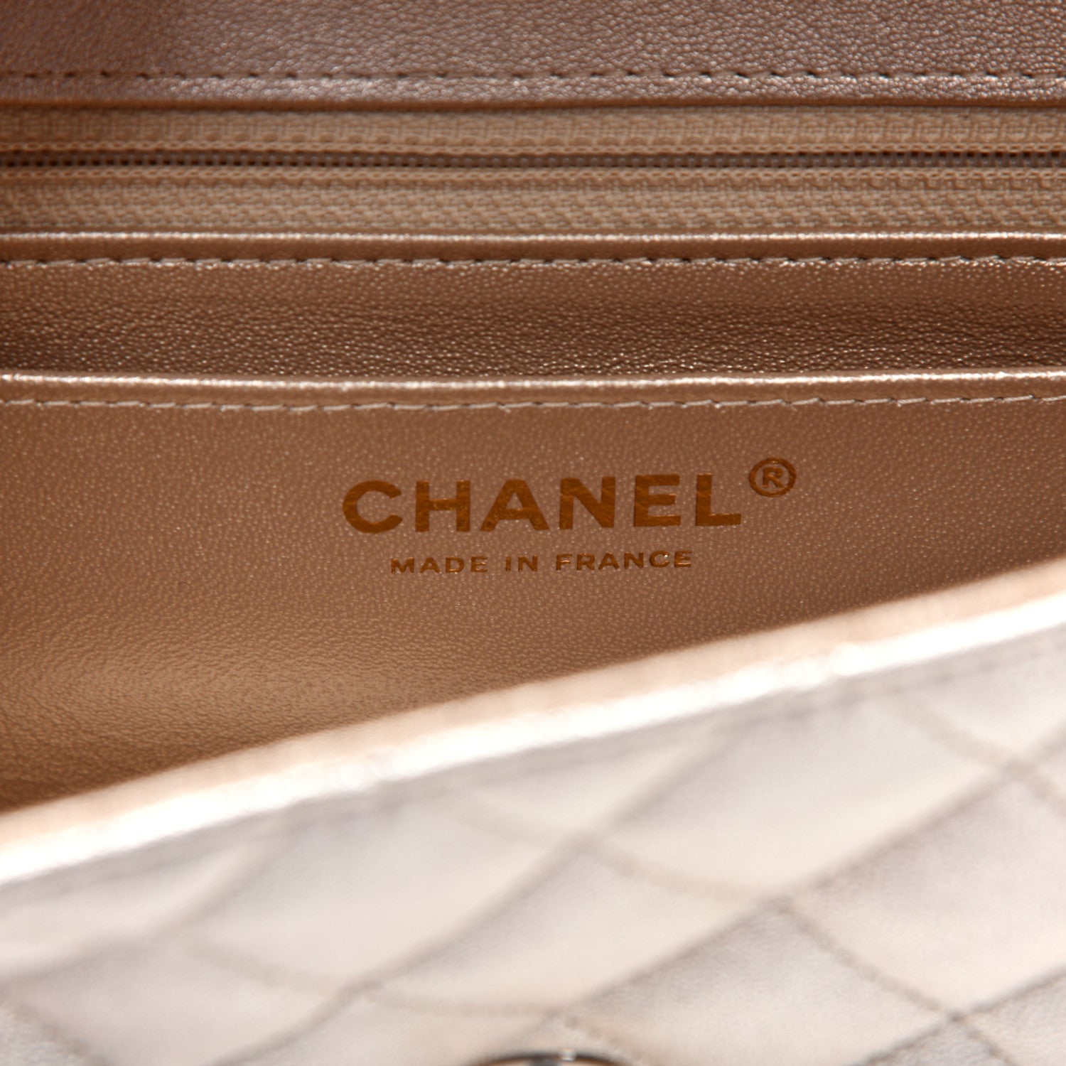 Chanel Metallic Lambskin Quilted Mini Rectangular Flap Gold 8 of 11
