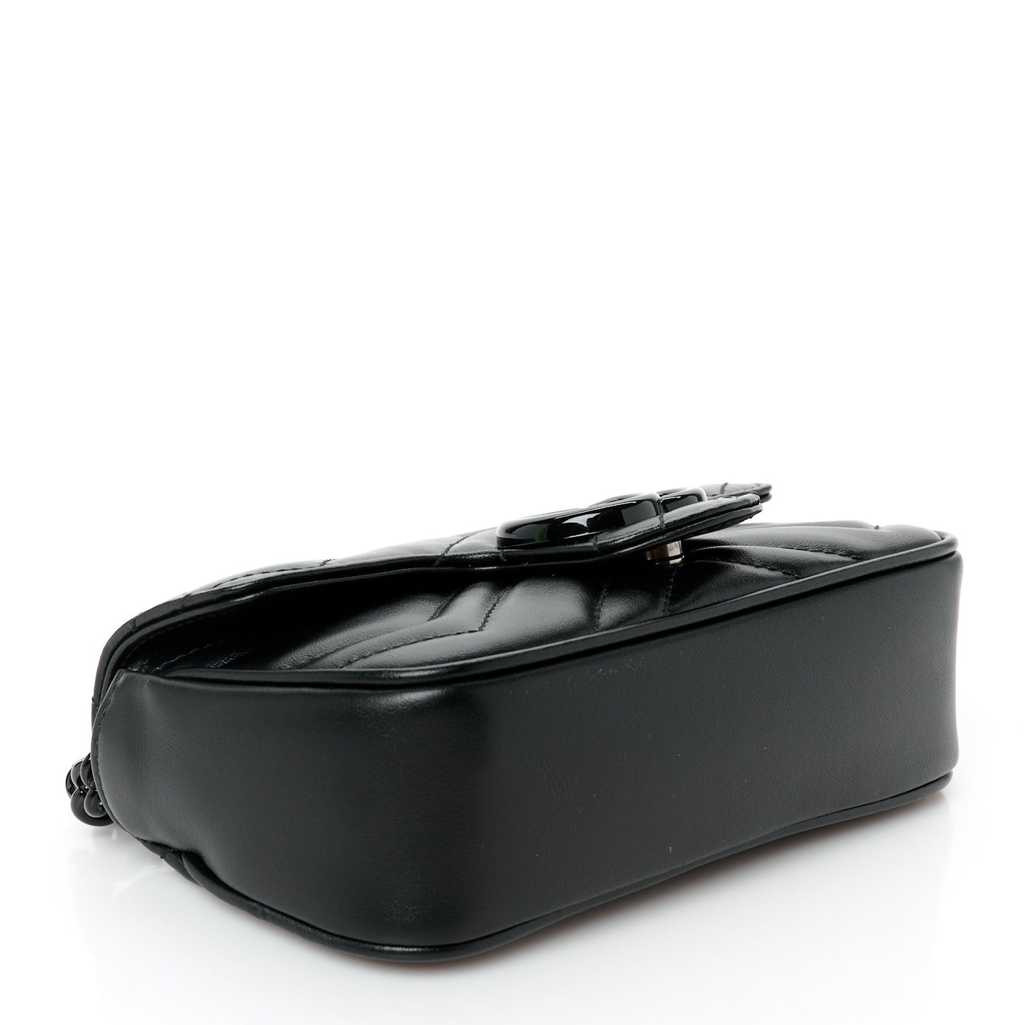 Calfskin Matelasse Monochrome GG Marmont Chain Belt Bag Black