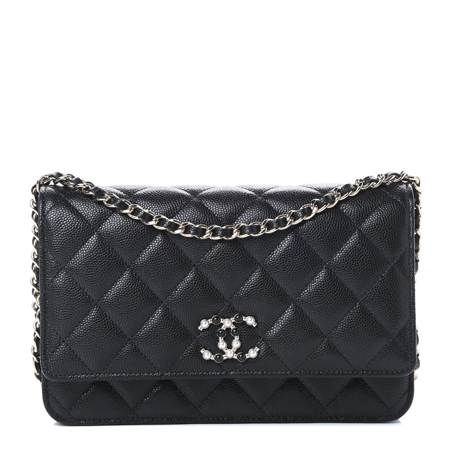 Chanel Caviar Quilted Coco Candy Wallet On Chain WOC Black 1 of 13