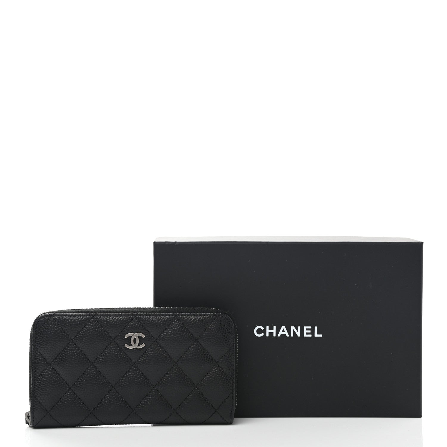 Chanel Caviar Quilted Medium Zip Around Wallet Black 11 of 11