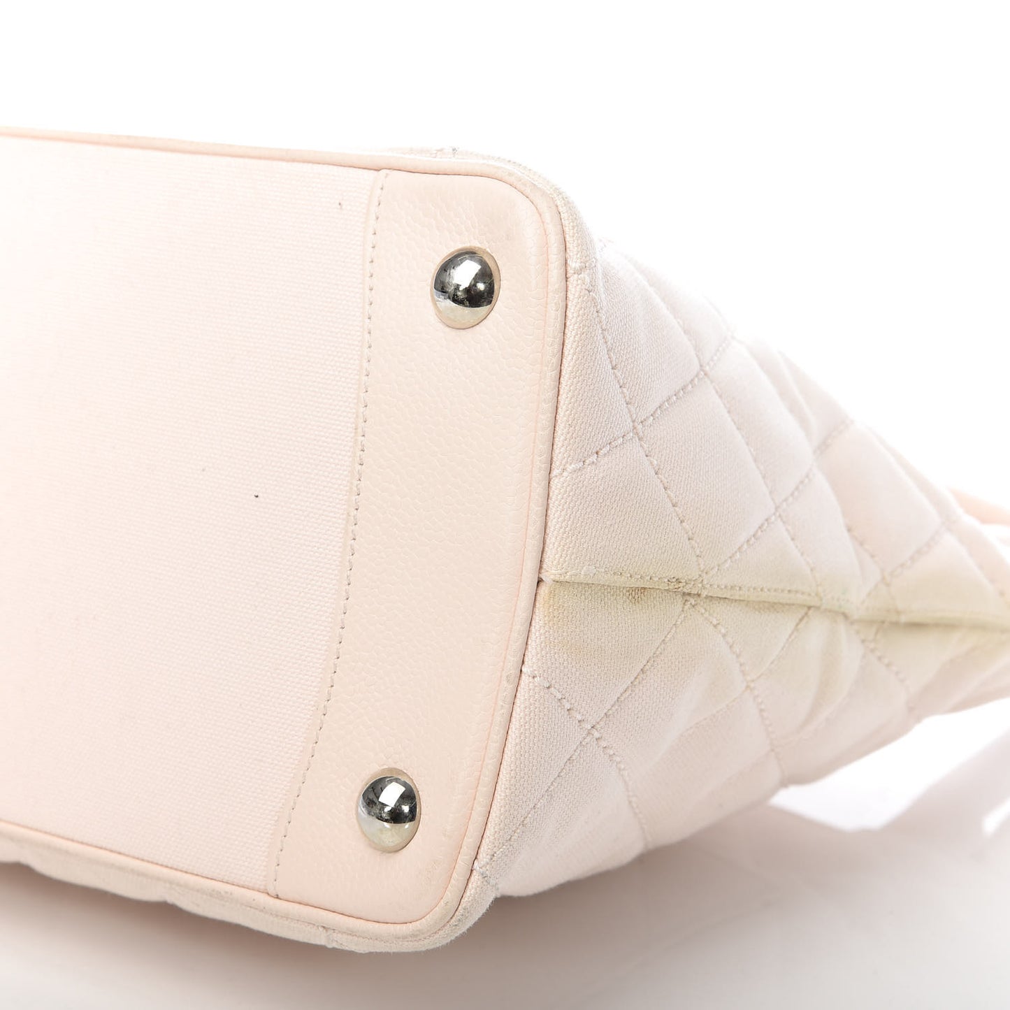 Canvas Quilted Medallion Tote Light Pink