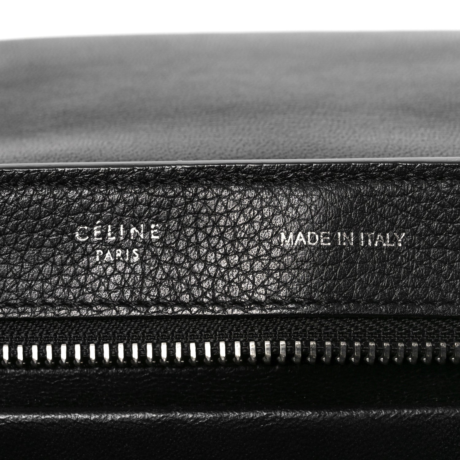 Celine Drummed Calfskin Suede Small Trapeze Black 6 of 9