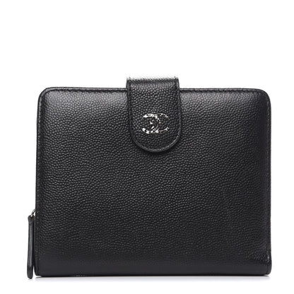 Chanel Caviar Sevruga French Compact Wallet Black 1 of 9