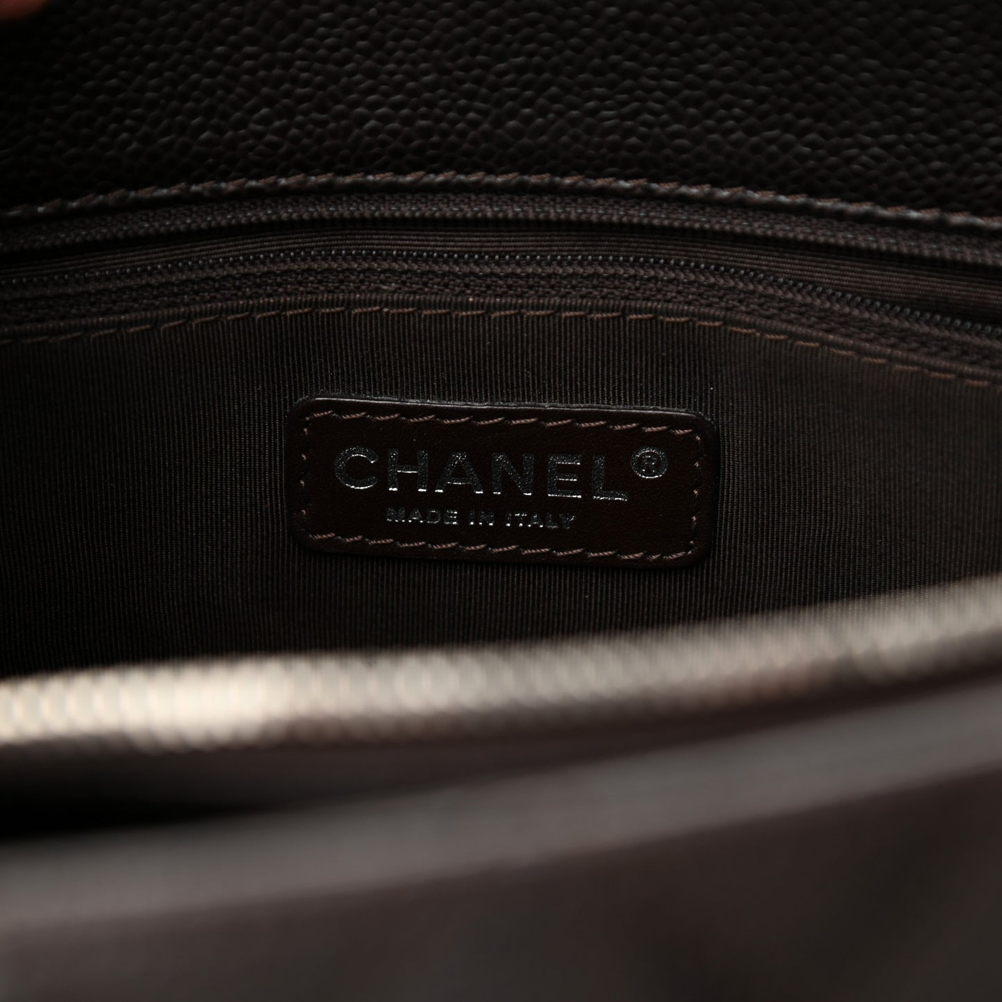 Caviar Quilted Grand Shopping Tote GST Dark Brown