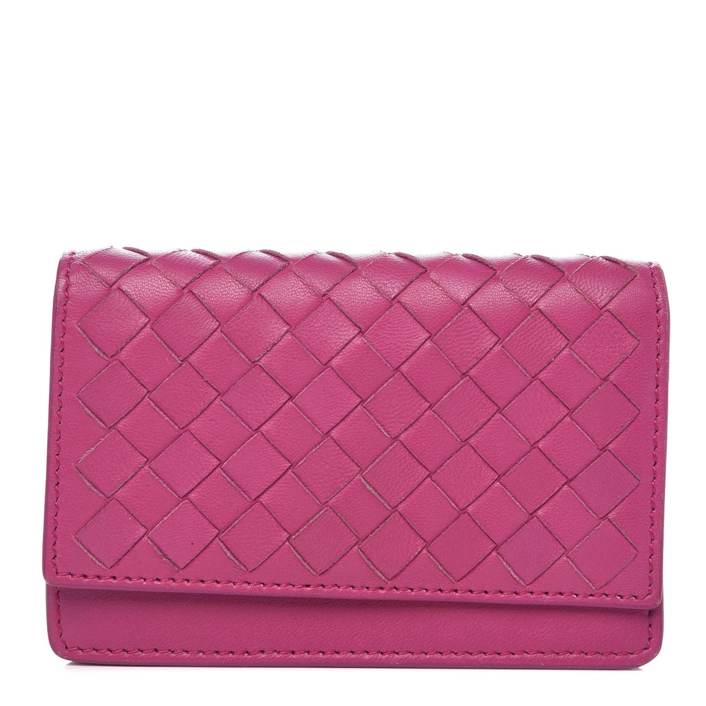 Nappa Intrecciato Card Holder Peony